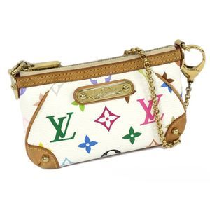 Louis Vuitton Pochette Mila Pouch Chain Bronze White PM Shoulder Bag